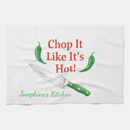Funny Chop It Like Its Hot Personalized Chef Trend Kökshandduk