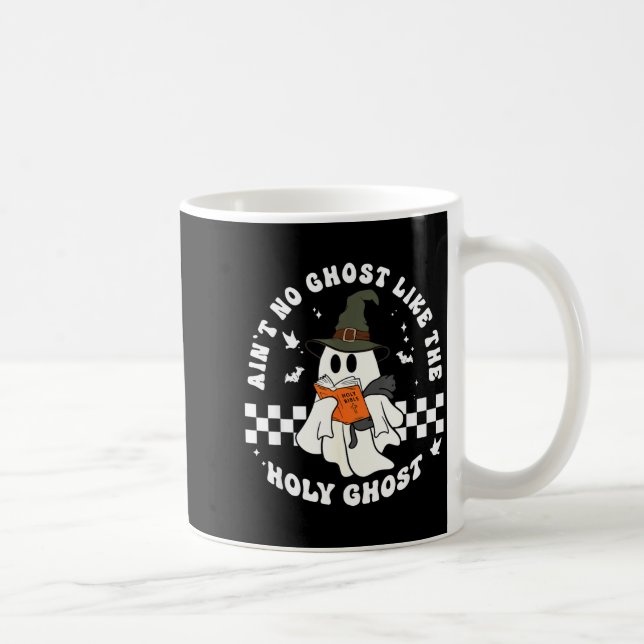 Funny Christian Ghost With Bible Retro Catholic Cu Kaffemugg (Höger)