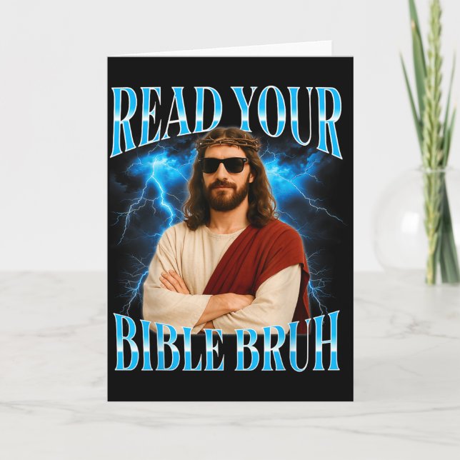 Funny Christian Read Your Bible Bruh  Kort (Framsida)