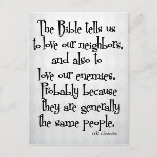 Funny Christian Religiösa Quote GK Chesterton Vykort
