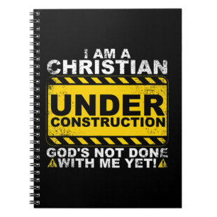 Funny Christian under Construction Gift Catholik M Anteckningsbok