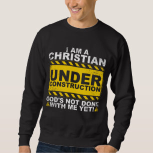 Funny Christian under Construction Gift Catholik M Lång Ärmad Tröja
