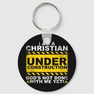 Funny Christian under Construction Gift Catholik M Nyckelring