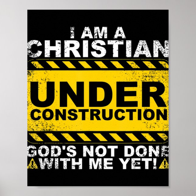 Funny Christian under Construction Gift Catholik M Poster (Framsidan)