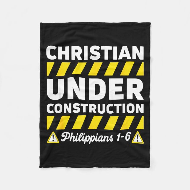 Funny Christian Under Construction Philipans 1-6 S Fleecefilt (Framsidan)