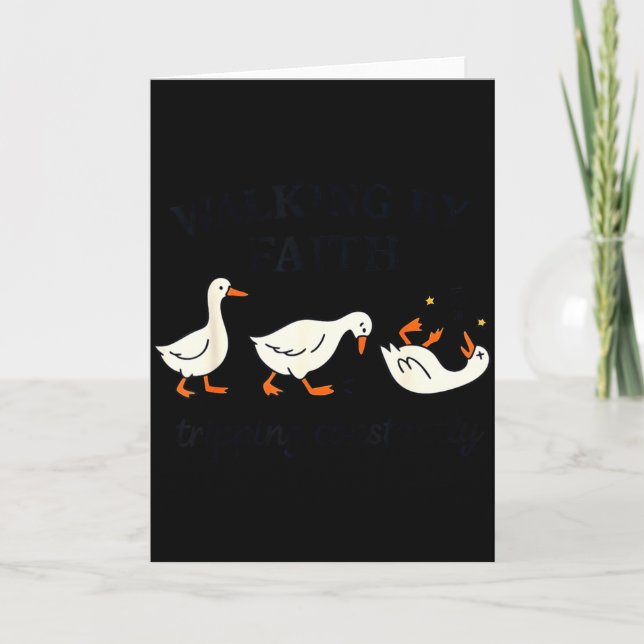 Funny Christian – Walking By Faith Tripng Constant Kort (Framsida)