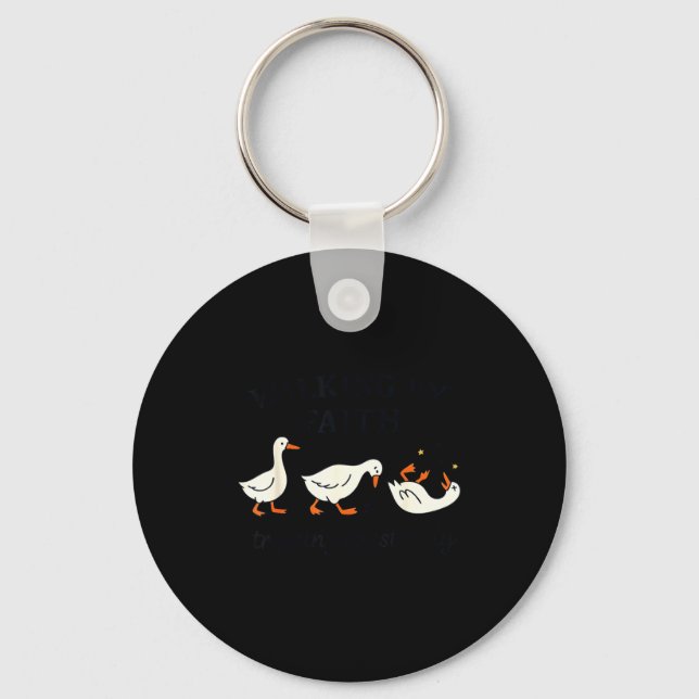 Funny Christian – Walking By Faith Tripng Constant Nyckelring (Framsida)