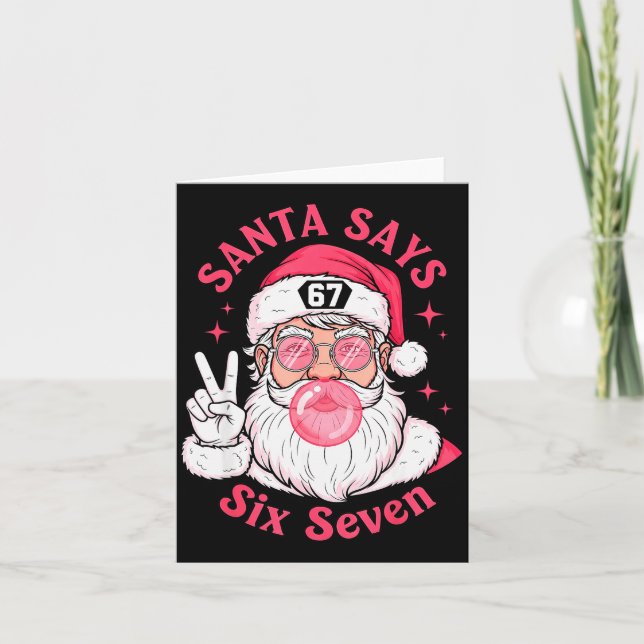 Funny Christmas 67 Meme Brain Rot Santa Claus Xmas Kort (Framsida)