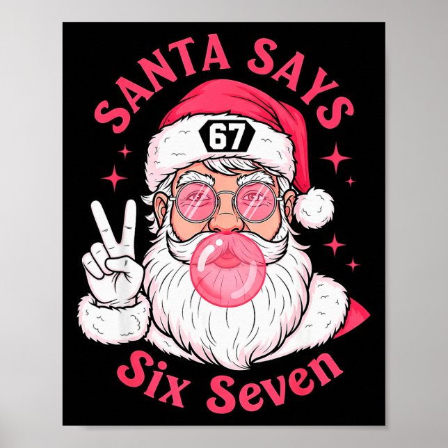 Funny Christmas 67 Meme Brain Rot Santa Claus Xmas Poster (Framsidan)