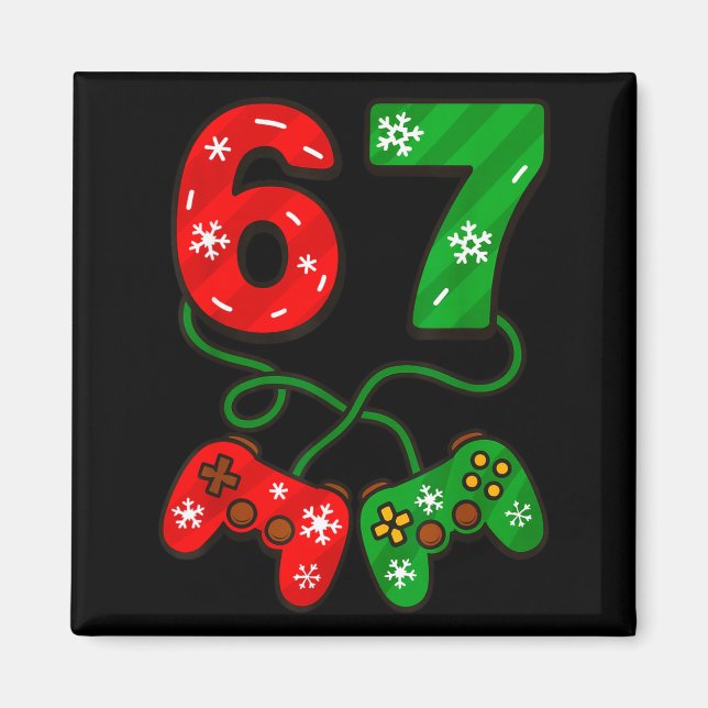Funny Christmas 67 Meme Six Seven Video Games Game Magnet (Framsidan)