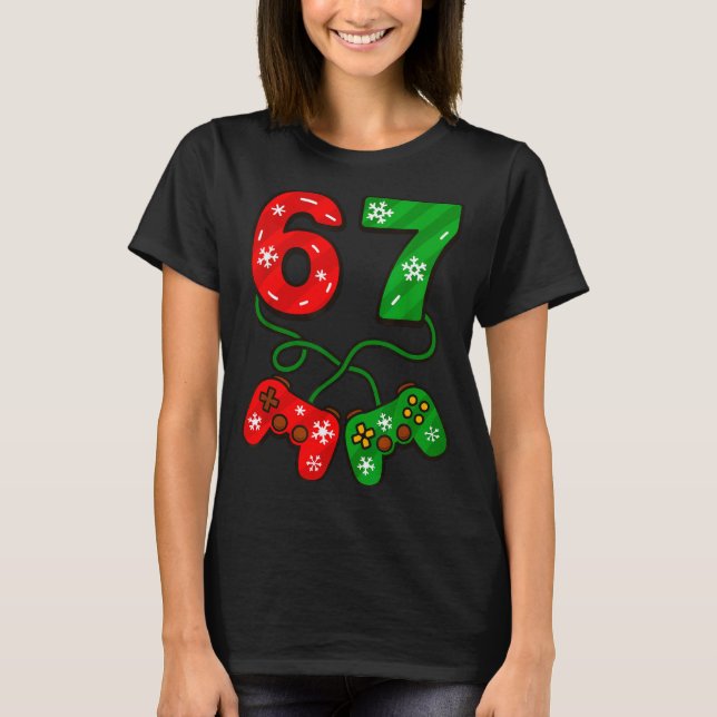 Funny Christmas 67 Meme Six Seven Video Games Game T Shirt (Framsida)