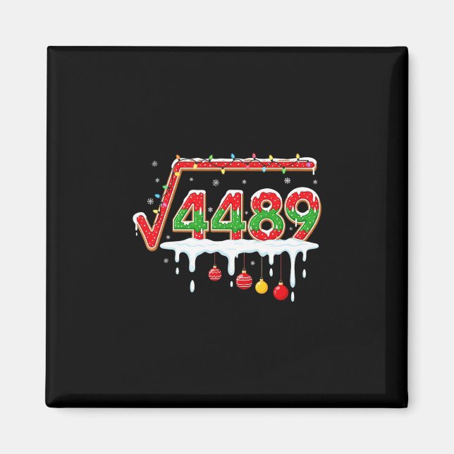 Funny Christmas 67 Meme Square Root 4489 Slang Mat Magnet (Framsidan)