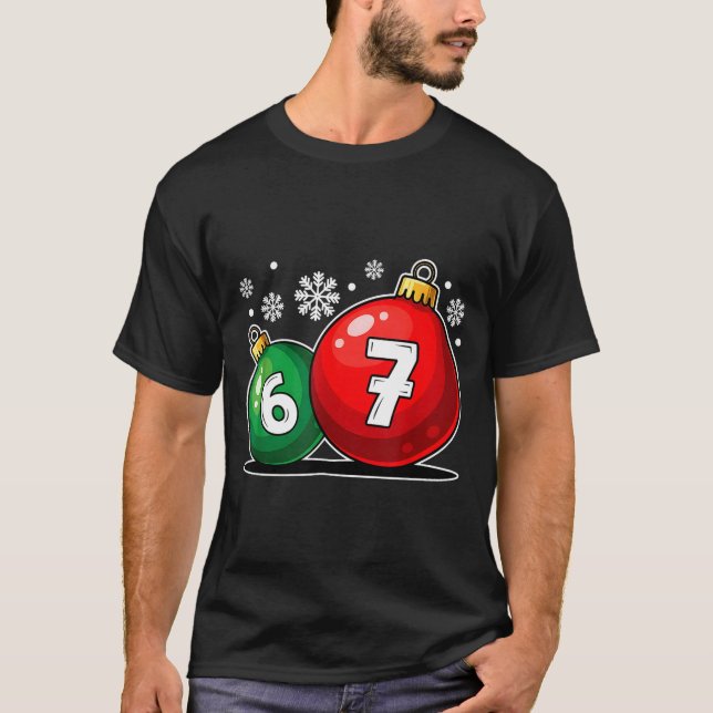 Funny Christmas 67 Six Seven Meme Gen Alpha Slang  T Shirt (Framsida)