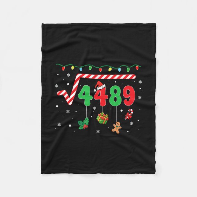 Funny Christmas 6 7 Math Teacher 67 Meme Square Ro Fleecefilt (Framsidan)