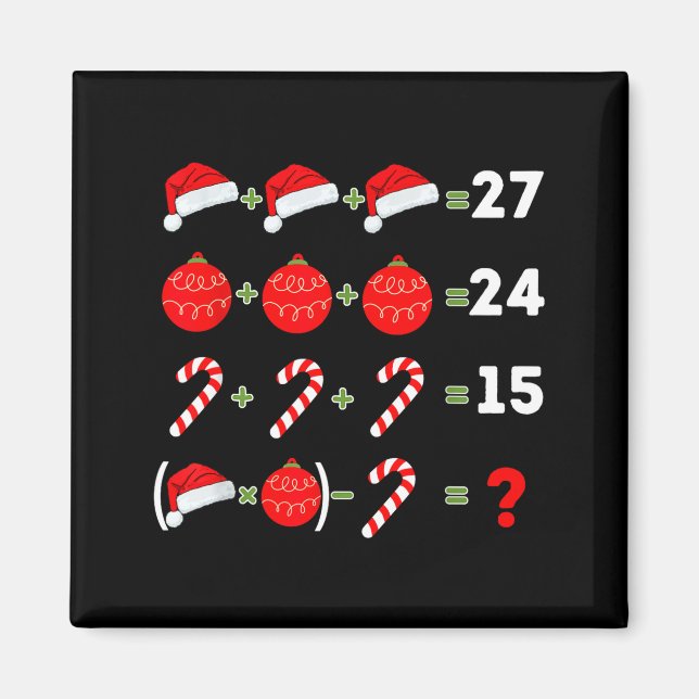 Funny Christmas 6 7 Puzzle Santa Hat Ornament Cand Magnet (Framsidan)