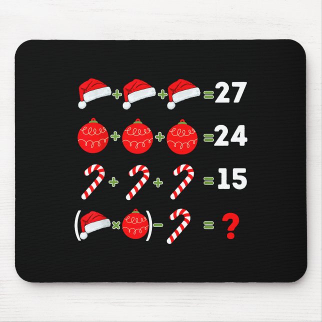 Funny Christmas 6 7 Puzzle Santa Hat Ornament Cand Musmatta (Framsidan)