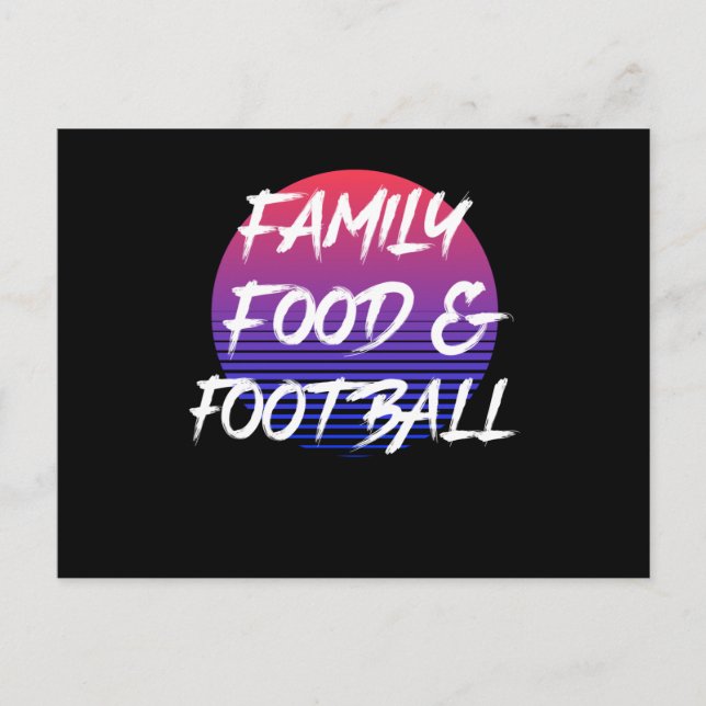 Funny Christmas 80s Family Food And Football Vykort (Framsida)