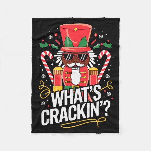 Funny Christmas African American Nutcracker Men Wo Fleecefilt (Framsidan)