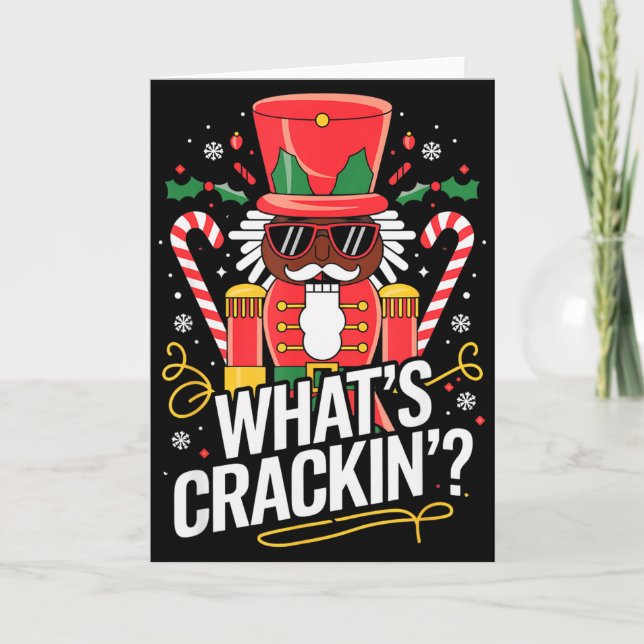 Funny Christmas African American Nutcracker Men Wo Kort (Framsida)