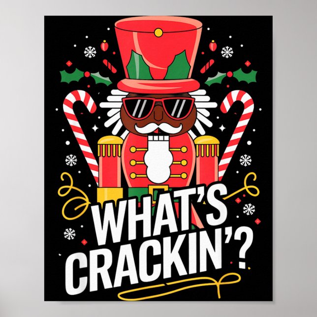 Funny Christmas African American Nutcracker Men Wo Poster (Framsidan)