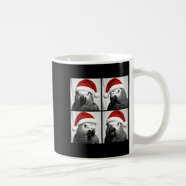 Funny Christmas African G Parrot Santa Photo Booth Kaffemugg (Höger)