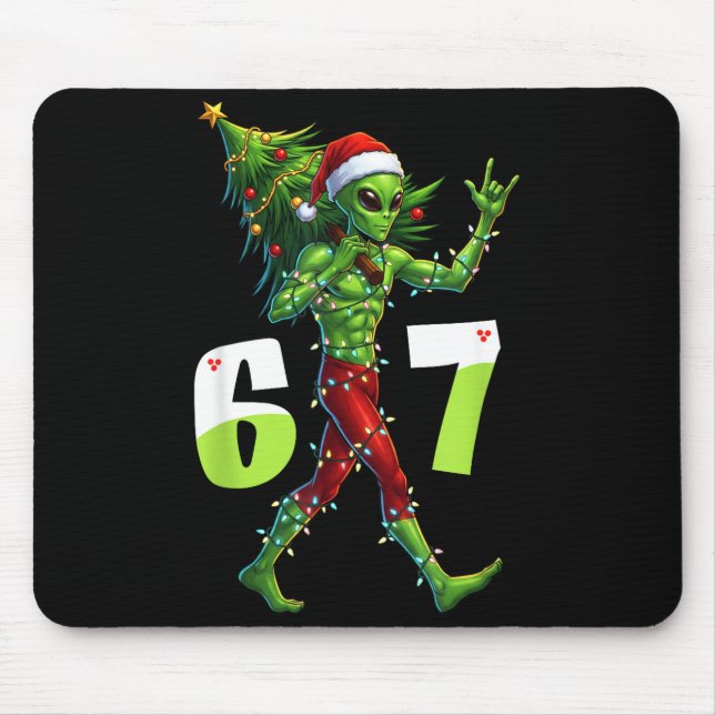 Funny Christmas Alien Six Seven Meme 67 Santa Hat  Musmatta (Framsidan)