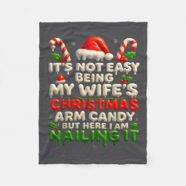 Funny Christmas Arm Candy Husband Holiday Couple H Fleecefilt (Framsidan)