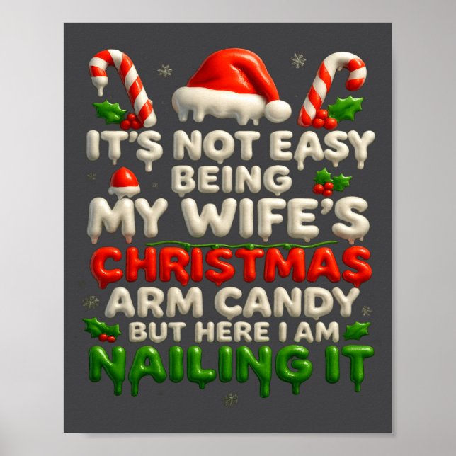 Funny Christmas Arm Candy Husband Holiday Couple H Poster (Framsidan)