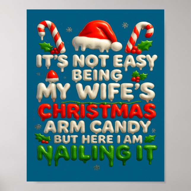 Funny Christmas Arm Candy Husband Holiday Couple H Poster (Framsidan)