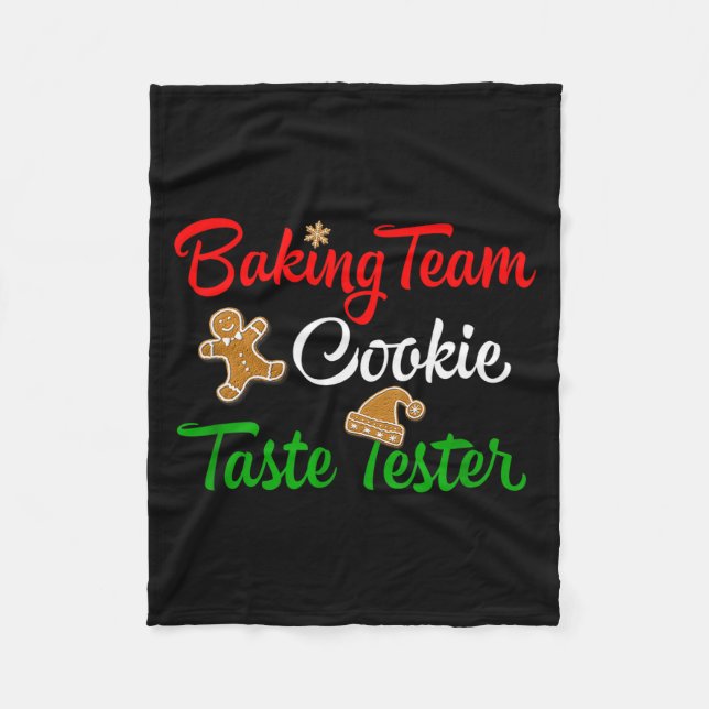 Funny Christmas Baking Team Cookie Taste Tester  Fleecefilt (Framsidan)