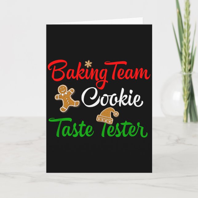 Funny Christmas Baking Team Cookie Taste Tester  Kort (Framsida)