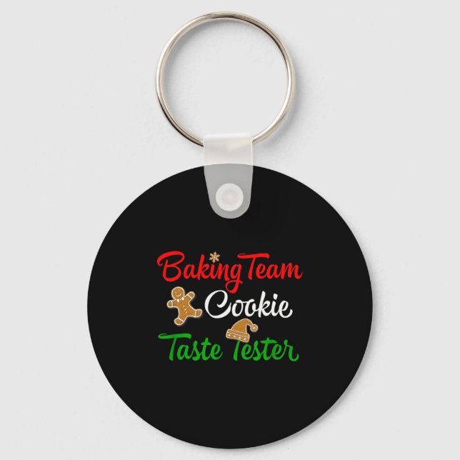 Funny Christmas Baking Team Cookie Taste Tester  Nyckelring (Framsida)