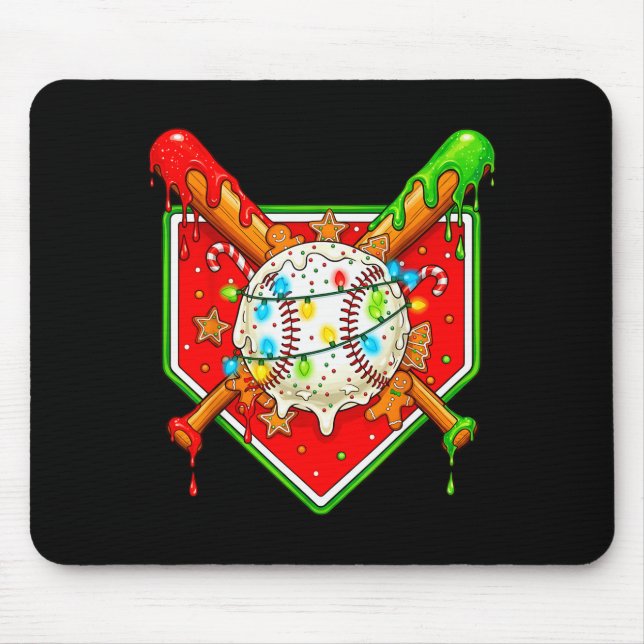 Funny Christmas Baseball Ice Cream Drip Men Women  Musmatta (Framsidan)