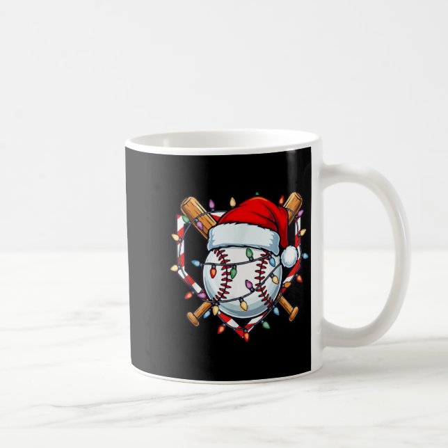 Funny Christmas Baseball Santa Hat For Baseball Pl Kaffemugg (Höger)