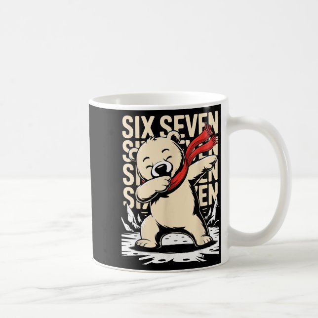 Funny Christmas Bear Dabbing Xmas Dab Six Seven 67 Kaffemugg (Höger)
