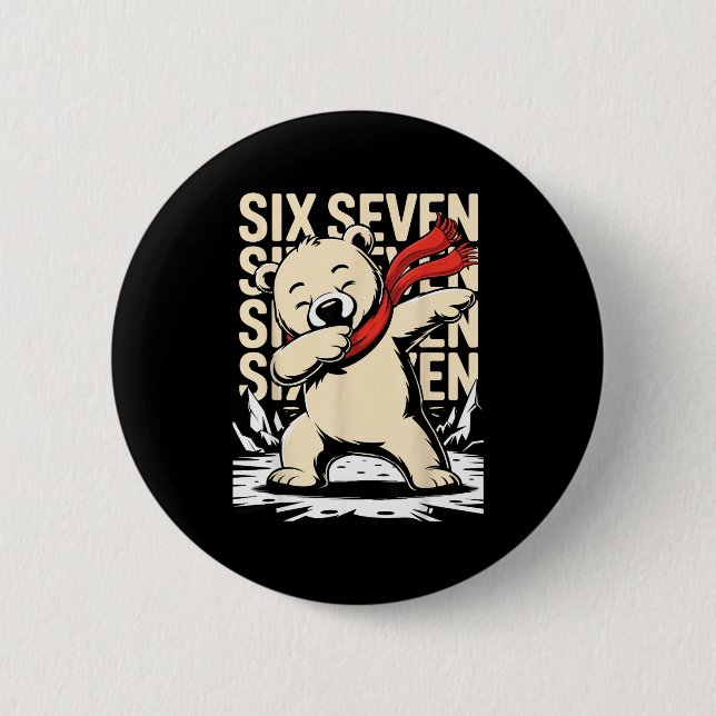 Funny Christmas Bear Dabbing Xmas Dab Six Seven 67 Knapp (Framsida)