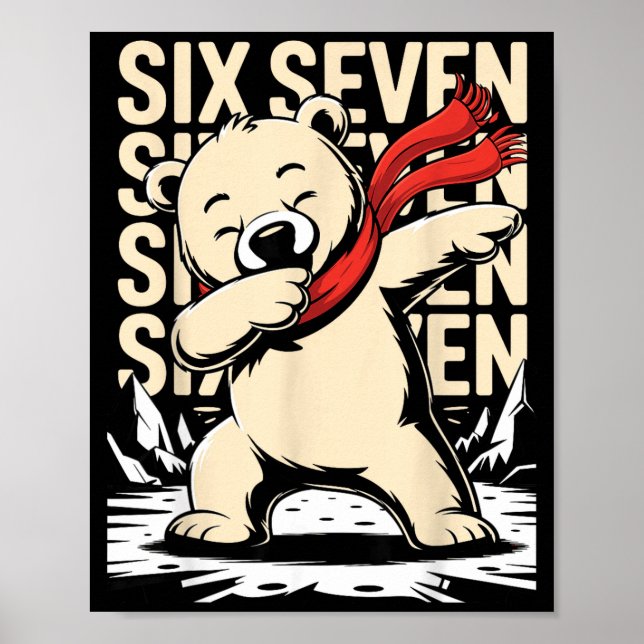 Funny Christmas Bear Dabbing Xmas Dab Six Seven 67 Poster (Framsidan)