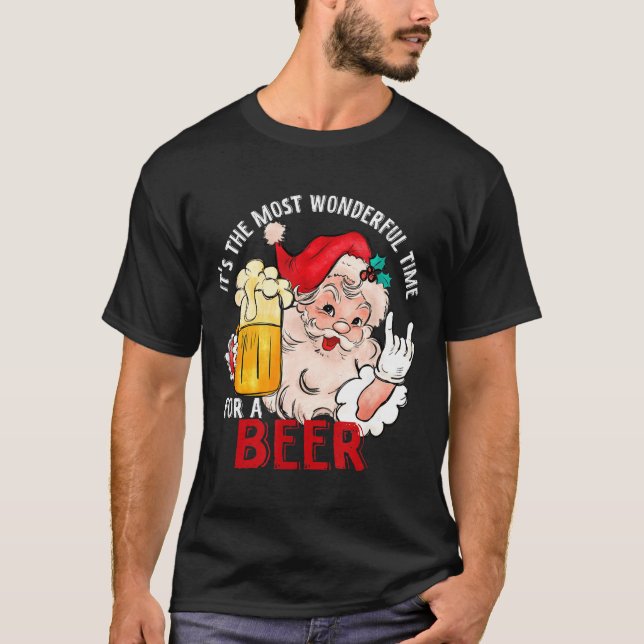 Funny Christmas Beer Meme Most Wonderful For Craft T Shirt (Framsida)