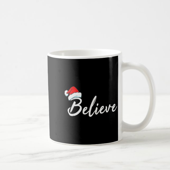 Funny Christmas Believe Santa Pajama Outfit Men &a Kaffemugg (Höger)