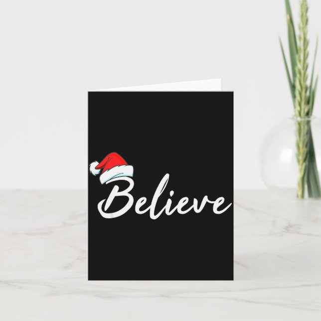 Funny Christmas Believe Santa Pajama Outfit Men &a Kort (Framsida)