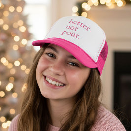 Funny Christmas Better Not Pout Simple Cute  Keps