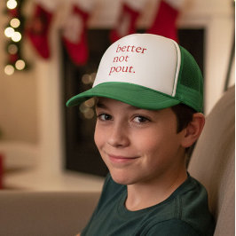 Funny Christmas Better Not Pout Simple Cute  Keps