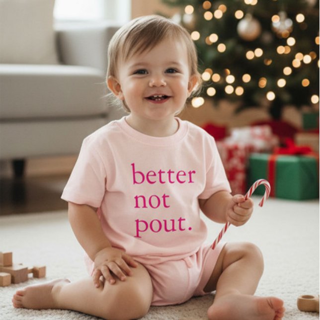 Funny Christmas Better Not Pout Simple Cute  T Shirt (Skapare uppladdad)