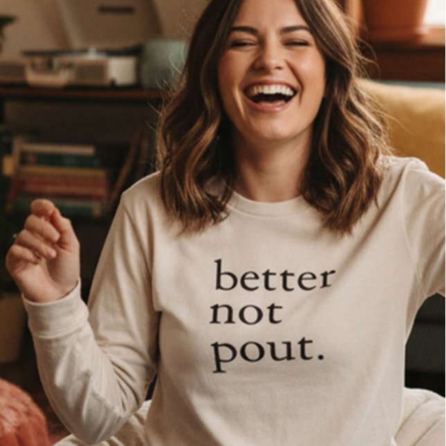 Funny Christmas Better Not Pout Simple Cute  T Shirt (Skapare uppladdad)
