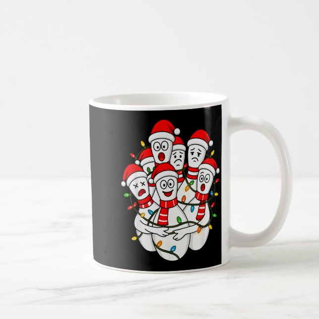 Funny Christmas Bowling Santa Bowling Ns Team Men  Kaffemugg (Höger)