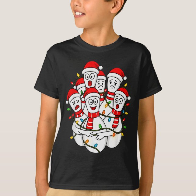 Funny Christmas Bowling Santa Bowling Ns Team Men  T Shirt (Framsida)