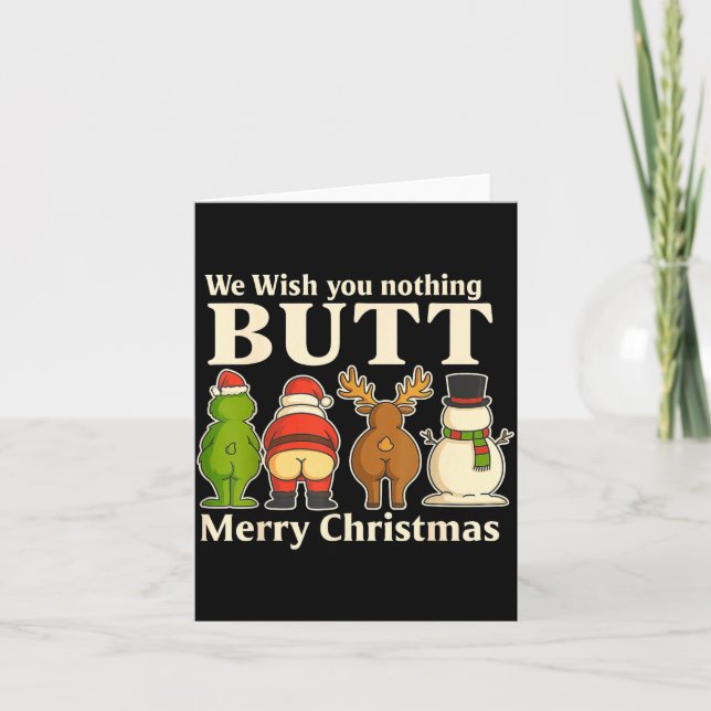 Funny Christmas Butt - We Wish You Merry Xmas  Kort (Framsida)