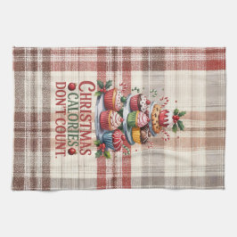 Funny Christmas Calories Don't Count Kitchen Towel Kökshandduk