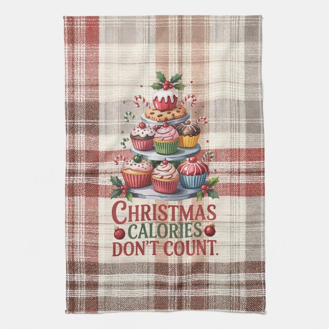 Funny Christmas Calories Don't Count Kitchen Towel Kökshandduk (Vertikal)