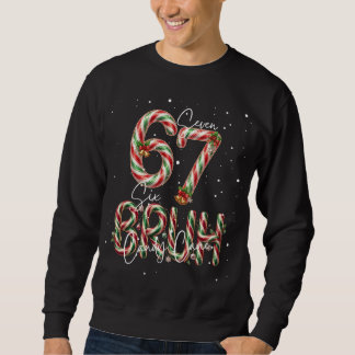 Funny Christmas Candy Cane 6-7 Six Seven Bruh  Lång Ärmad Tröja